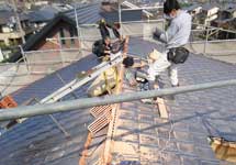 屋根工事の工程：瓦葺き