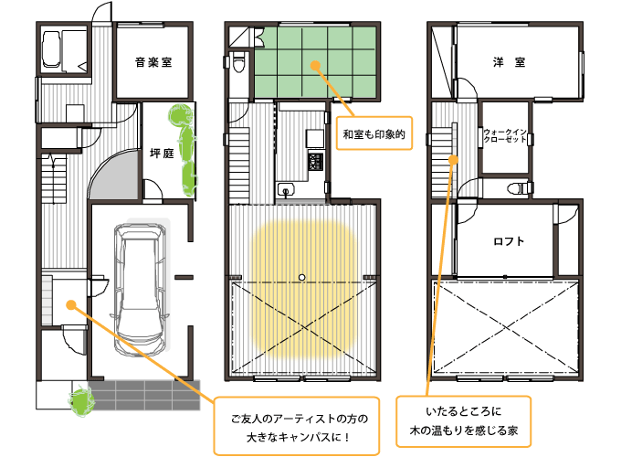 簡単な間取り｜長岡京市の家（注文住宅の施工事例）