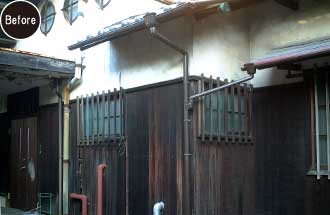 吉田泉殿の外壁(改修前)
