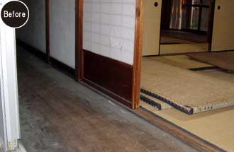 吉田泉殿の1F廊下～和室(改修前)