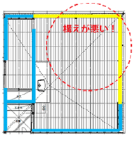 平面図（開口部が大きいため、構えが悪くなってしまいます）｜森林研修施設「晴暉舎 （せいきしゃ）」